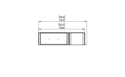 Ecosmart Fire Flex 50LC.BXR Left Corner Fireplace Insert - Black Finish / Stainless Steel Burner - ESF.FX.50LC.BXR